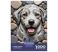 Puzzle Da 1000 Pezzi Per Adulti Mosaic Dog Portrait with Stone Background Puzzle Giochi Rilassanti Decorazione Per La Casa Regali Unici Per Compleanno E Natale 38x26cm/1000pcs