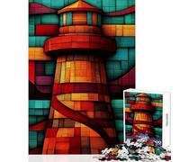 Puzzle da 1000 pezzi per adulti mosaico astratto del faro giocattoli antistress ottimi regali e giocattoli per giochi educativi allena il cervello e le mani dimensioni 38x26cm
