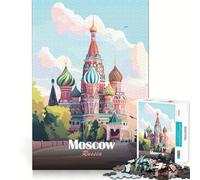 Puzzle da 1000 pezzi per adulti,Mosca,Russia,illustrazione della Cattedrale di San Basilio,gioco di abilità mentale,gioco di tranquillità,decorazione natalizia (38x52cm)
