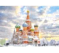 Puzzle da 1000 pezzi per adulti, Mosca Russia Piazza Rossa Vista della Cattedrale di San Basilio Puzzle in legno si adatta perfettamente regalo per la famiglia