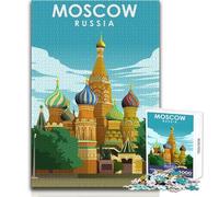 Puzzle da 1000 pezzi per adulti Mosca Russia Viaggio Arte Bellissimo design Gioco Difficile Sfida Ottimo regalo Dimensioni 38x52cm