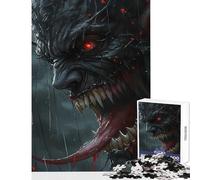 Puzzle da 1000 pezzi per adulti Mostro con occhi rossi Giocattolo educativo Regalo per compleanni Giochi rilassanti Ogni pezzo è unico - Dimensioni 38x26cm