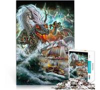 Puzzle da 1000 pezzi per adulti Mostro Drago Kraken per il giocattolo di sfida del gioco educativo Gioco educativo per compleanno e Natale 52x38cm