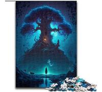 Puzzle da 1000 pezzi per adulti, motivo: albero del mondo fantasy, puzzle in legno per adulti, dimensioni 50x75cm, intrattenimento rilassante, regalo di Natale perfetto e decorazione per la casa.