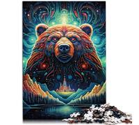 Puzzle da 1000 pezzi per adulti, motivo animale, orsetto puzzle, 26 x 38 cm, con pezzi completamente incastrati di forme casuali, per adolescenti dai 14 anni in su