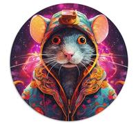 Puzzle da 1000 pezzi per adulti, motivo: animali, topo, puzzle rotondo da 1000 pezzi, attività educativa per migliorare le abilità cognitive (67,5x67,5cm)