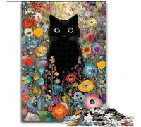 Puzzle da 1000 pezzi per adulti, motivo artistico astratto a forma di gatto nero, adatto a partire dai 14 anni, gioco educativo intellettuale per compleanni e Natale (dimensioni 50x75cm)