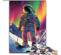 Puzzle da 1000 pezzi per adulti, motivo astronauta che scia, ideale come decorazione per la casa e gioco interattivo per famiglie, (dimensioni 50x75cm)