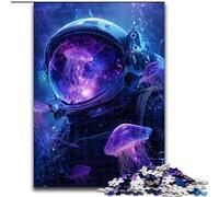 Puzzle da 1000 pezzi per adulti, motivo: astronauta e meduse, in legno, 50x75cm, ideale per rilassarsi e divertirsi, perfetto regalo di Natale e decorazione per la casa