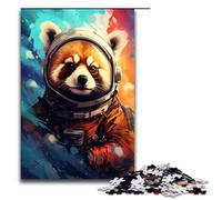 Puzzle da 1000 pezzi per adulti motivo astronauta panda rosso di Splatters decorazione da parete con molti colori spessi antistress 75x50 cm