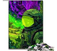 Puzzle da 1000 pezzi per adulti, motivo: astronauta verde, puzzle impossibili per adulti, 26x38cm, regalo perfetto per le feste, opera d'arte fai da te
