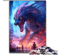 Puzzle da 1000 pezzi per adulti,motivo: attacco di mostri draghi,in legno,regalo perfetto per genitori,amanti e amici - età 14+,dimensioni 50x75cm,ideale per compleanni,vacanze,Natale e Halloween