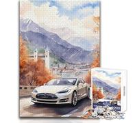 Puzzle da 1000 pezzi per adulti, motivo: auto, acquerello, goditi momenti di pace e tranquillità, giocattolo artigianale da taglio ad alta precisione, dimensioni: 38x52cm