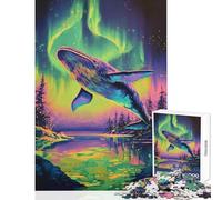 Puzzle da 1000 pezzi per adulti motivo: balena aurora boreale giocattolo decorazione da parete regalo divertente gioco rompicapo difficile e stimolante dimensioni: 50x75cm