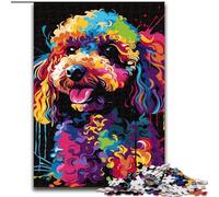 Puzzle da 1000 pezzi per adulti, motivo: barboncino DJ Neon, realizzato in cartone, con gioco interattivo per famiglie, tutte le età 1000 pezzi(26x38cm)