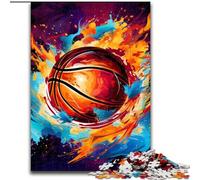 Puzzle da 1000 pezzi per adulti, motivo: basket colorato in legno, rompicapo ad alta difficoltà per adolescenti, 50x75cm, per feste, compleanni e serate di giochi in famiglia