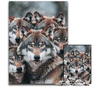 Puzzle da 1000 pezzi per adulti, motivo: branco di lupi, in legno, per divertimento in famiglia, adatto come decorazione da scrivania per bambini dai 14 anni in su, 50x75cm