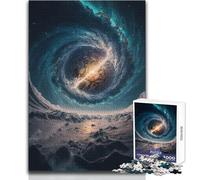 Puzzle da 1000 pezzi per adulti, motivo: buco nero, vortice dell'oceano, tranquillo e rilassante, per il tempo libero, con bordi di precisione, giocattolo artigianale, dimensioni: 38x26cm