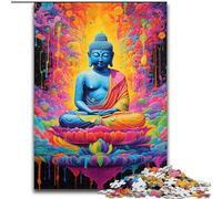 Puzzle da 1000 pezzi per adulti,motivo: Buddha con graffiti colorati,realizzato in legno,un regalo perfetto per la famiglia,50x75cm,ideale per arredare la casa,allenare la mente e come regalo