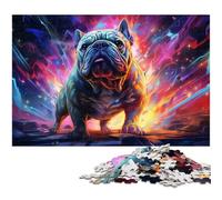 Puzzle da 1000 pezzi per adulti motivo bulldog feroce colorato decorazione da parete ottimo regalo per adolescenti dai 14 anni in su 1000 pezzi (75x50 cm)