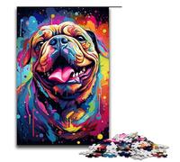 Puzzle da 1000 pezzi per adulti motivo: Bulldog puzzle psichedelico colorato gioco pratico decorazioni e regali unici per la casa 1000 pezzi (75x50 cm)