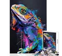 Puzzle da 1000 pezzi per adulti motivo: camaleonte animale dipinto giocattoli antistress ottimi regali e giocattoli giochi rilassanti divertenti attività a casa dimensioni: 50x75cm
