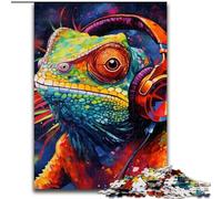 Puzzle da 1000 pezzi per adulti,motivo: Camaleonte dell'arte,in legno,perfetto per il divertimento in famiglia,per compleanni,Natale,50x75cm,per decorazioni per la casa,allenamento del cervello