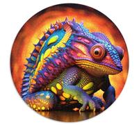 Puzzle da 1000 pezzi per adulti, motivo: camaleonte, rotondi, in cartone, adatti per compleanni, Halloween, Ringraziamento, Pasqua (67,5x67,5 cm)