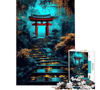 Puzzle da 1000 pezzi per adulti motivo cancello da giardino giapponese puzzle per ragazzi giocattolo decorativo da parete regalo perfetto per gli appassionati di videogiochi (dimensioni 38x52cm)