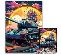 Puzzle da 1000 pezzi per adulti, motivo: carro armato di fiori, in cartone, ideale per gli innamorati, perfetto regalo di Natale, Capodanno e San Valentino, 26X38CM/10,23x14,96 pollici.