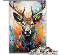 Puzzle da 1000 pezzi per adulti, motivo: cervi graffiti, realizzato in cartone, con gioco interattivo per famiglie, tutte le età 1000 pezzi(26x38cm)