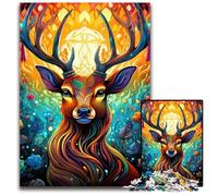 Puzzle da 1000 pezzi per adulti, motivo: cervi psichedelici, in cartone, ideale come decorazione fai da te e come regalo rompicapo, 26X38CM/10,23x14,96 pollici.