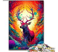 Puzzle da 1000 pezzi per adulti, motivo: cervo, in legno, un regalo perfetto per la famiglia, 50x75cm, ideale per arredare la casa, allenare la mente e come regalo per le feste