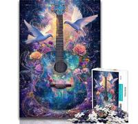 Puzzle da 1000 pezzi per adulti, motivo: chitarra della pace, giochi educativi, decorazione per la casa, collezione di artisti, belle arti, 26x38cm