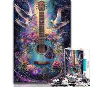 Puzzle da 1000 pezzi per adulti, motivo: chitarra della pace, giochi educativi, decorazione per la casa, collezione di artisti, belle arti, 26x38cm