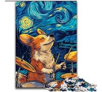 Puzzle da 1000 pezzi per adulti, motivo: cielo notturno, con banda Corgi, in legno, 50x75cm, regalo perfetto per genitori, amanti e amici - dai 14 anni in su