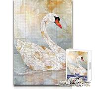 Puzzle da 1000 pezzi per adulti, motivo: cigno, animale, oro, accogliente e rilassante, divertimento per il tempo libero, vestibilità perfetta, giocattolo di alta precisione, dimensioni: 38x52cm