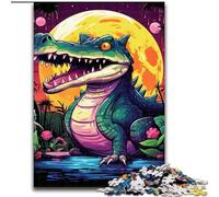 Puzzle da 1000 pezzi per adulti, motivo: coccodrillo dei cartoni animati, realizzato in legno, un regalo perfetto per il divertimento in famiglia, 50x75cm Natale o compleanni
