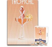 Puzzle da 1000 pezzi per adulti, motivo: cocktail tropicale, gioco stimolante, giocattoli, modello, assemblaggio, regalo di compleanno, dimensioni: 38x52cm