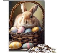 Puzzle da 1000 pezzi per adulti, motivo: coniglio pasquale, in legno, perfetto come decorazione fai da te o regalo di compleanno, 50x75cm per compleanni, feste e occasioni speciali