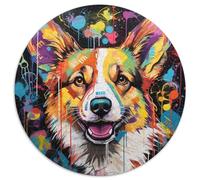 Puzzle da 1000 pezzi per adulti, motivo: Corgi Graffiti, regalo di Natale per adulti, ideale per ufficio, camera da letto, soggiorno 67,5x67,5 cm