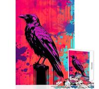 Puzzle da 1000 pezzi per adulti motivo corvo arte astratta decorazione per la casa giocattoli ottimo regalo per giochi rilassanti migliorare l'amore tra coppie dimensioni 38x52cm