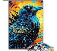 Puzzle da 1000 pezzi per adulti, motivo: corvo, in legno, perfetto come decorazione fai da te o regalo di compleanno, 50x75cm, per compleanni, vacanze, Natale e Halloween