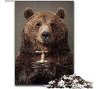 Puzzle da 1000 pezzi per adulti, motivo: croce e orso bruno, in cartone, per adolescenti e famiglie, perfetto regalo di Natale, dimensioni: 50 x 75cm