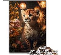 Puzzle da 1000 pezzi per adulti,motivo: cucciolo di ghepardo,fantasia magica,in legno,un regalo perfetto per il divertimento in famiglia,50x75cm,per feste,compleanni e serate di giochi in famiglia
