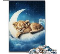 Puzzle da 1000 pezzi per adulti, motivo: cucciolo di leone, ideale per il divertimento in famiglia, regalo perfetto per feste e compleanni, 50x75cm