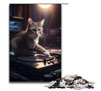 Puzzle da 1000 pezzi per adulti motivo Deejay Cat Scratching Club decorazione da parete adatto per la decorazione del desktop 75x50 cm.