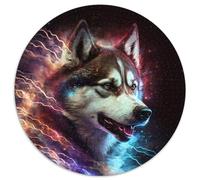 Puzzle da 1000 pezzi per adulti, motivo: Fantasy Husky, puzzle rotondo da 1000 pezzi per adulti, giocattolo educativo per adolescenti, decorazione per casa e ufficio, 67,5x67,5 cm.