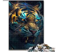 Puzzle da 1000 pezzi per adulti, motivo: Fantasy Tiger, puzzle difficili per adulti, ideale per gli innamorati, perfetto regalo di Natale, Capodanno e San Valentino Dimensioni: 38x26cm