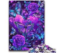 Puzzle da 1000 pezzi per adulti, motivo: farfalla viola, 1000 pezzi per adulti, perfetto per le serate di gioco, giocattolo colorato per la casa, regalo (50x75cm)